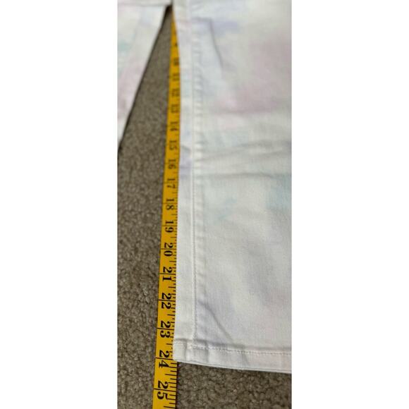 Time and Tru Straight High Rise White Denim Tie Dye Pants Pastel 6 NWT NEW - Picture 7 of 11